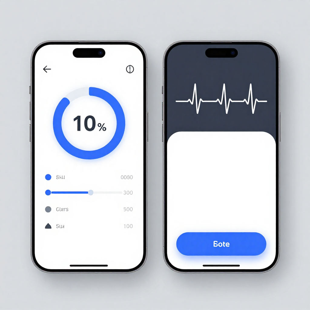 Fitness tracking mobile application interface with clean modern design